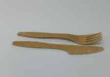 Gaffel och kniv flergångs i biokomposit 18cm